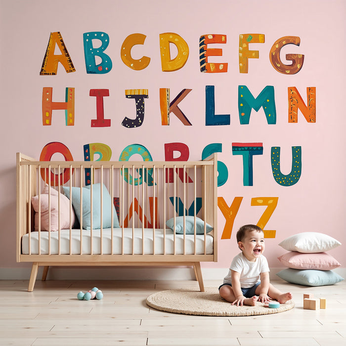 Papel pintado infantil | Alfabeto colorido