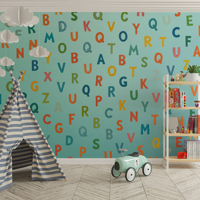 Papel pintado infantil | Alfabeto colorido y alegre