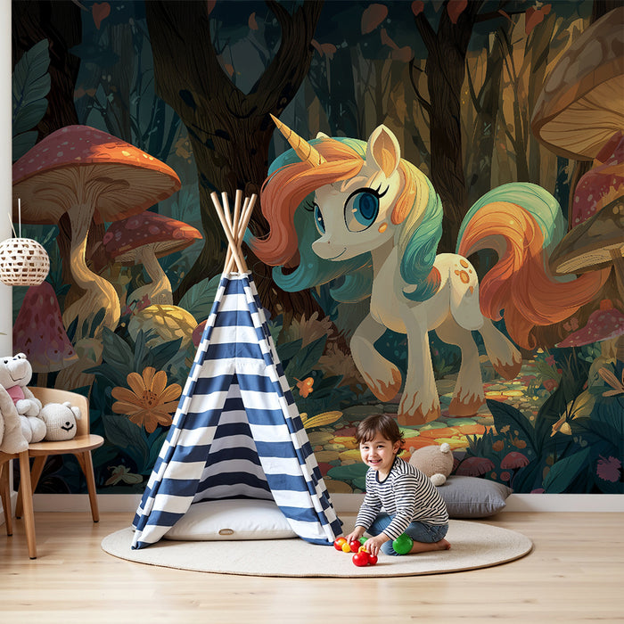 Papel de parede criança | Магически еднорог в омагьосана гора