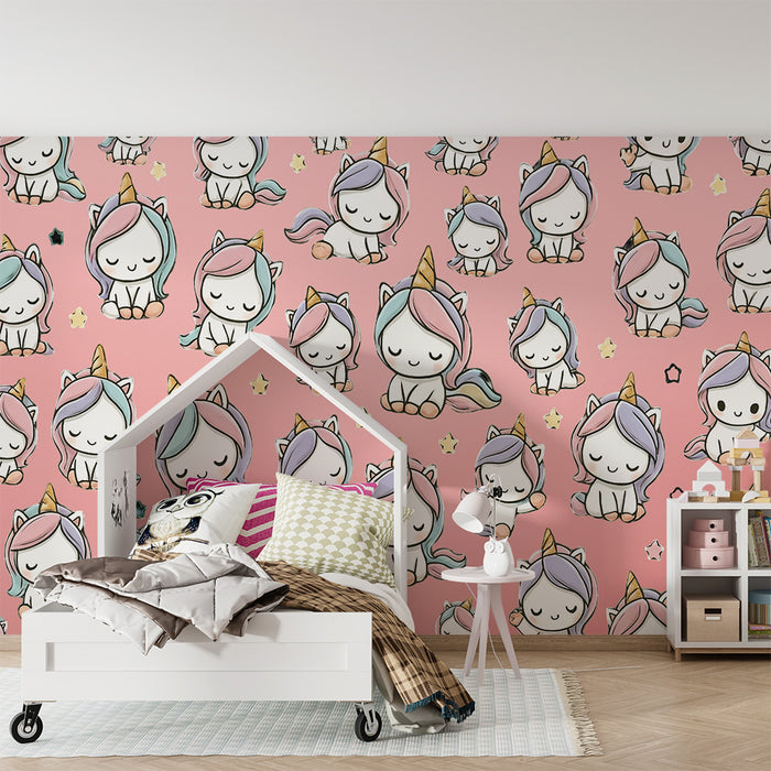 Lastenhuoneen tapetti | Taianomaiset yksisarviset ja pastellit