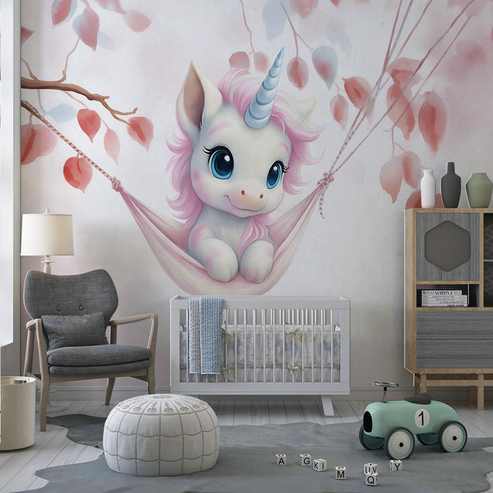 Lastenhuoneen tapetti | Lempeä unelmoiva yksisarvinen