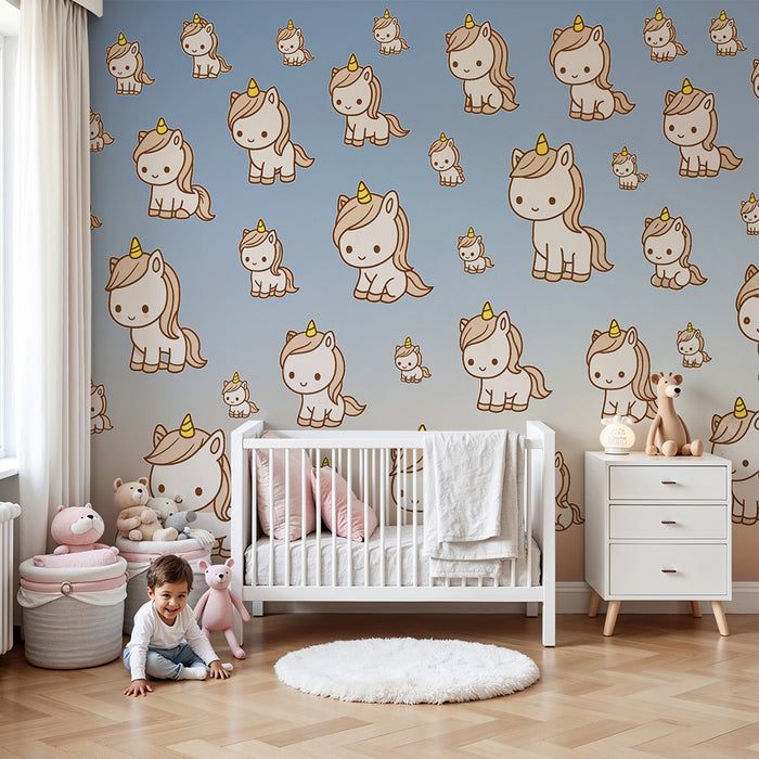 Barntapet | Förtrollad enhörning och pastellfärgad himmel