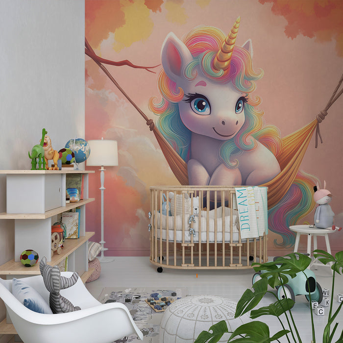 Lastenhuoneen tapetti | Ripustettu taianomainen yksisarvinen