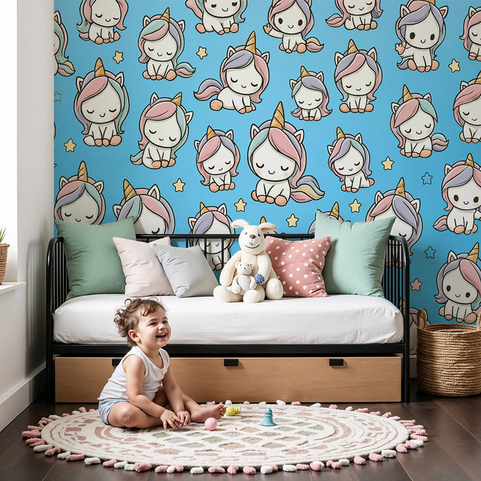 Barntapet | Pastellenhörnar och stjärnor