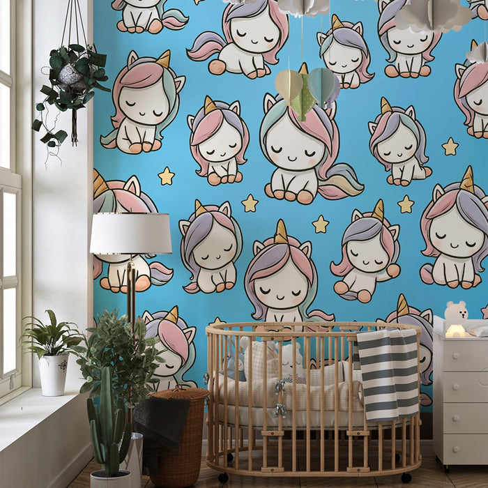 Barntapet | Pastellenhörnar och stjärnor