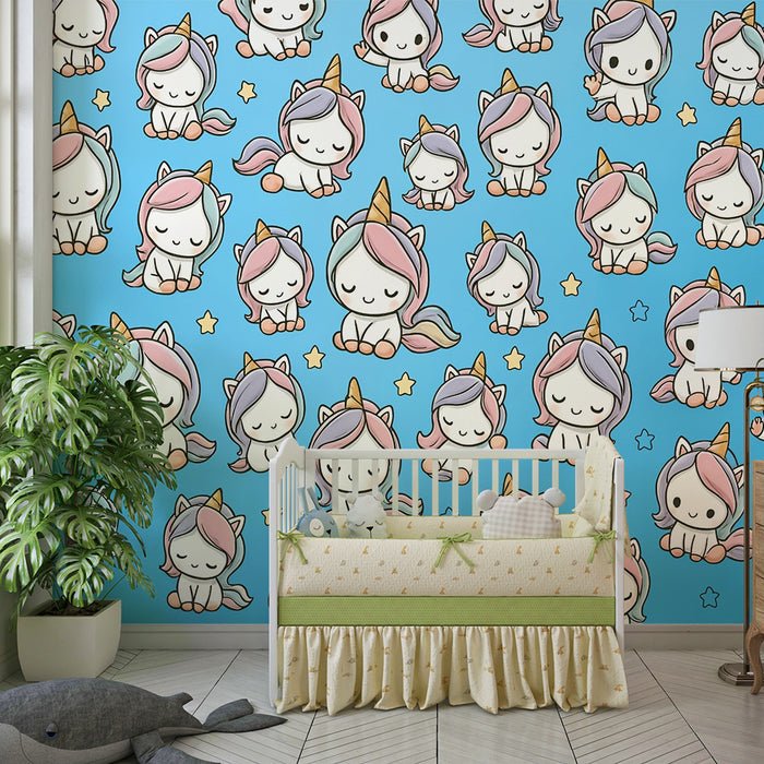 Barntapet | Pastellenhörnar och stjärnor