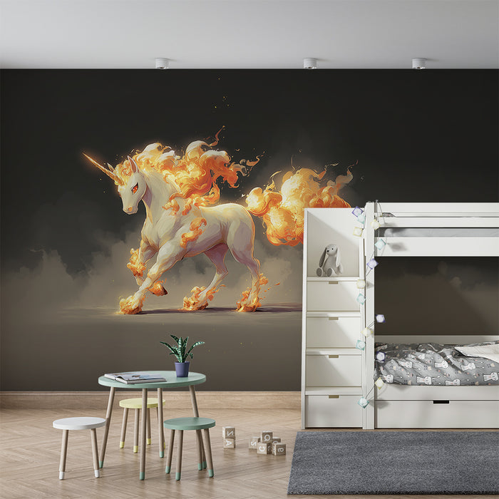 Papel de parede criança | Licorne flamboyante magique