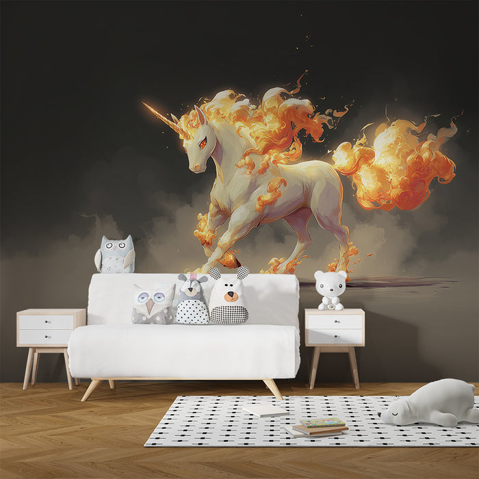 Papel de parede criança | Licorne flamboyante magique