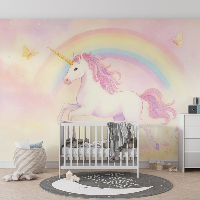 Papel de parede Unicórnio Arco-íris | Magia e Sonho