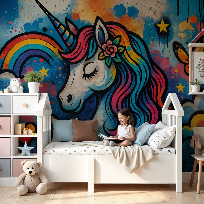 Papier de licorne | Barvit in fantastičen stenski umetniški izdelek