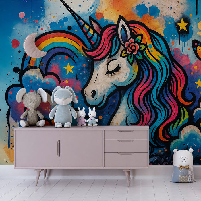 Papier de licorne | Barvit in fantastičen stenski umetniški izdelek