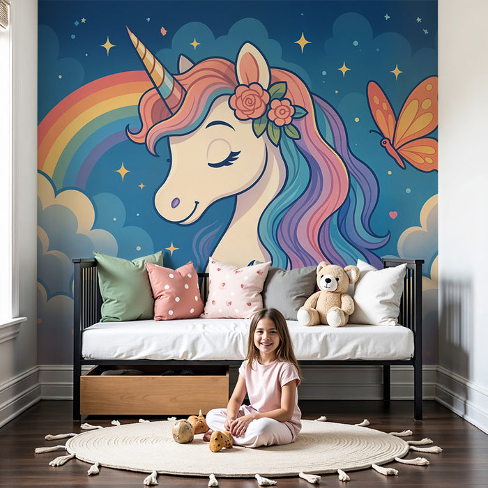 Carta da parati unicorno | Magia Incantata e Arcobaleno