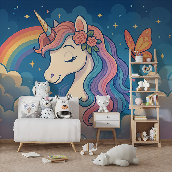 Carta da parati unicorno | Magia Incantata e Arcobaleno