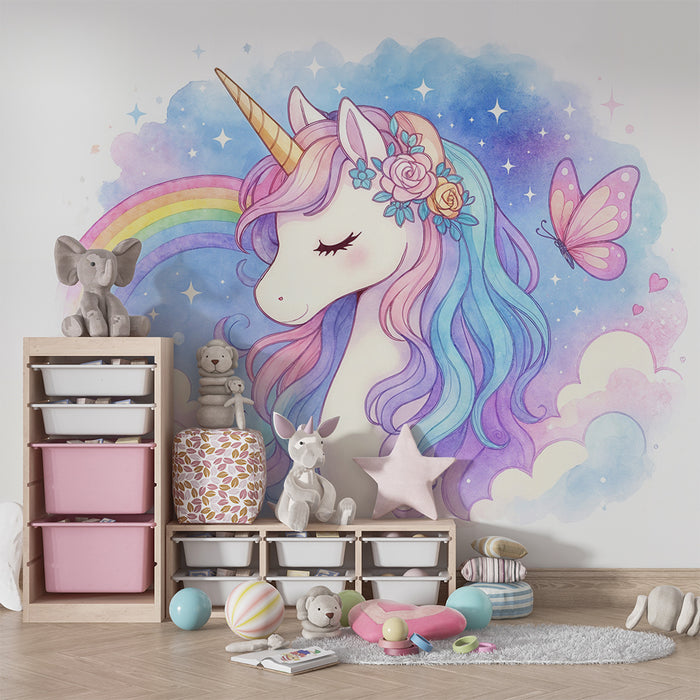 Papel de parede unicórnio arco-íris | Magia e encanto