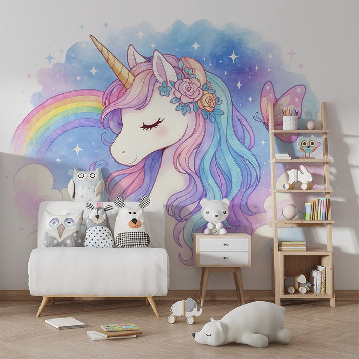 Papel de parede unicórnio arco-íris | Magia e encanto