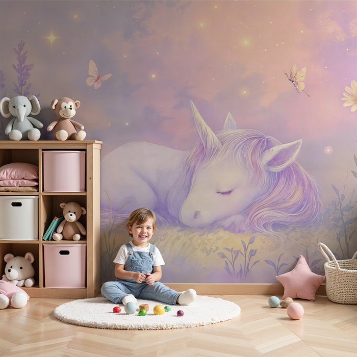 Papel de parede unicórnio | Sonho de conto de fadas em tons pastel