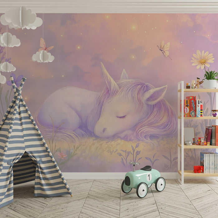 Papel de parede unicórnio | Sonho de conto de fadas em tons pastel
