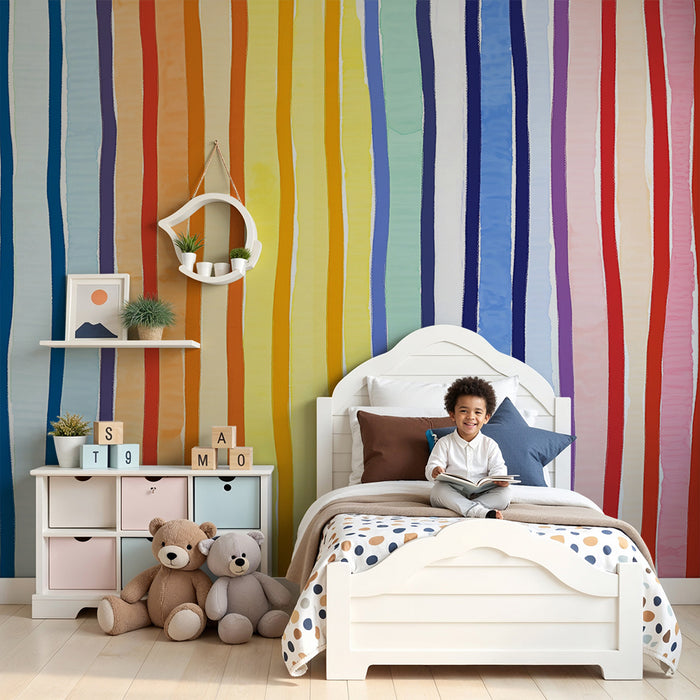 Barntapet | Levande flerfärgade ränder