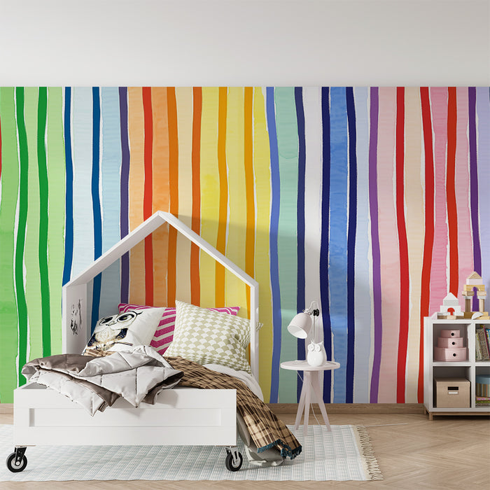 Barntapet | Levande flerfärgade ränder