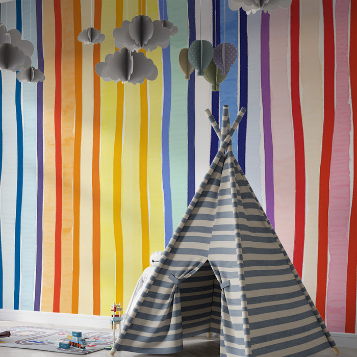 Barntapet | Levande flerfärgade ränder