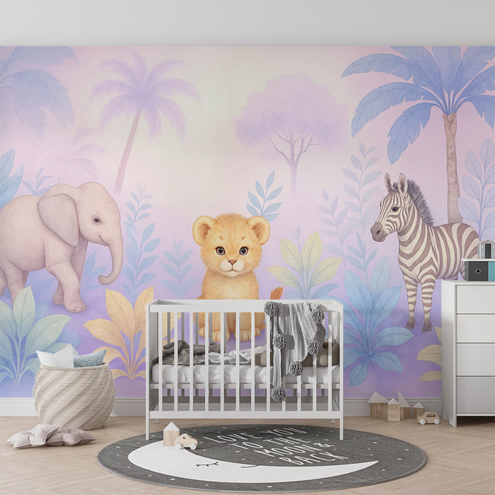Papier peint animaux safari | Douceur pastel