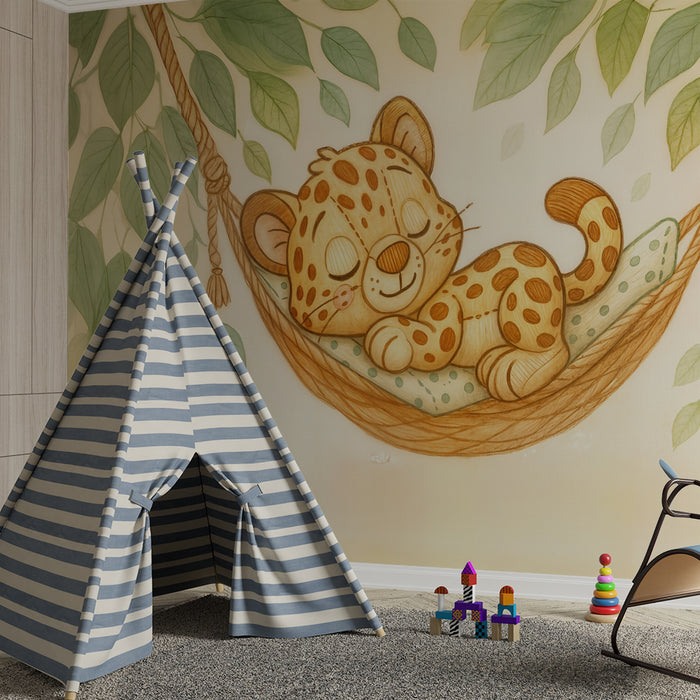 Børneværelse tapet leopard | Sød og fredelig design