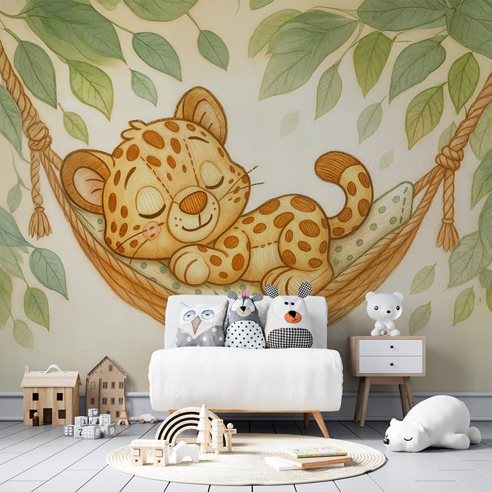 Børneværelse tapet leopard | Sød og fredelig design
