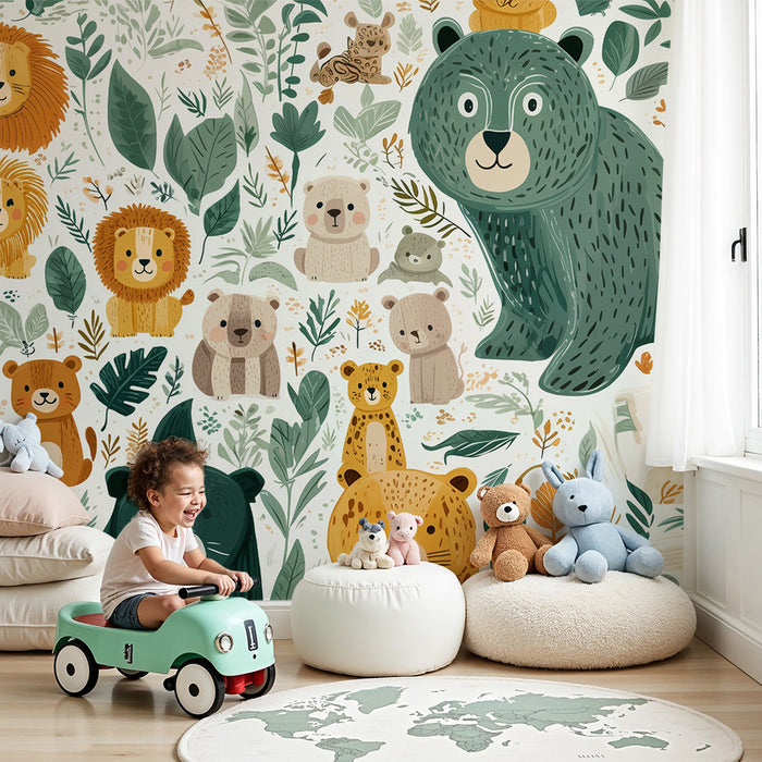 Tapeta s džunglovými zvířaty | Hráčský a barevný design