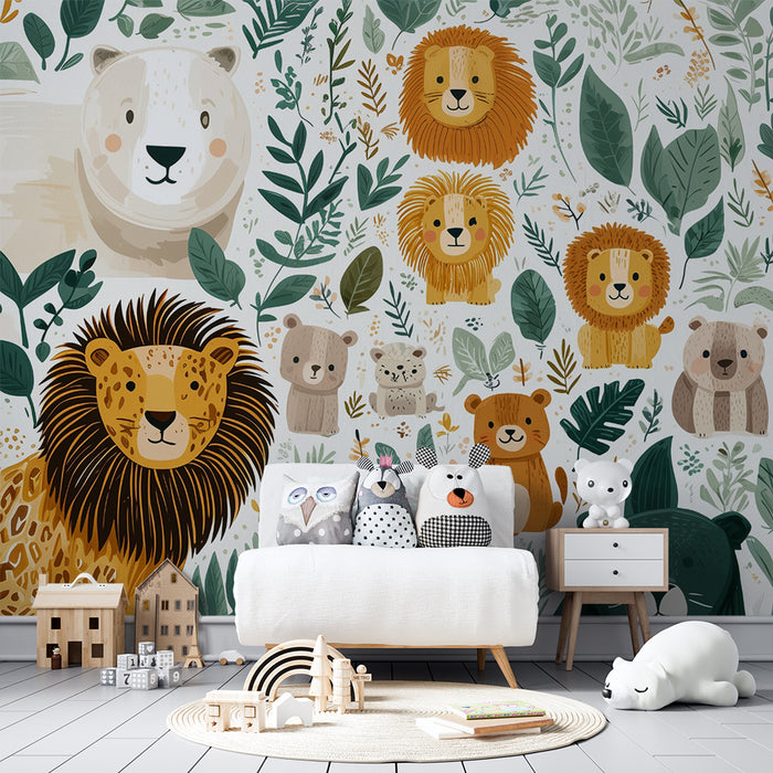 Tapeta s džunglovými zvířaty | Hráčský a barevný design
