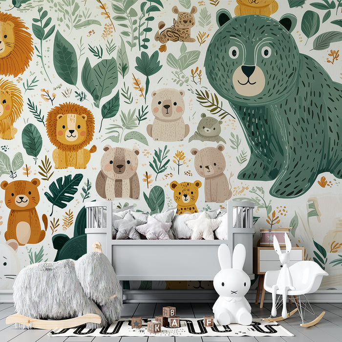 Tapeta s džunglovými zvířaty | Hráčský a barevný design