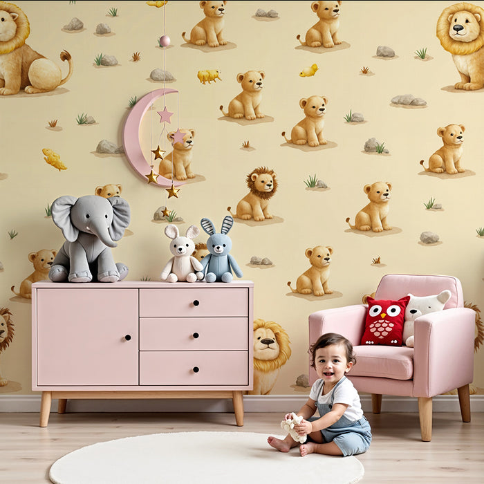 Løveunge tapet | Charme og Blødhed til Børneværelset