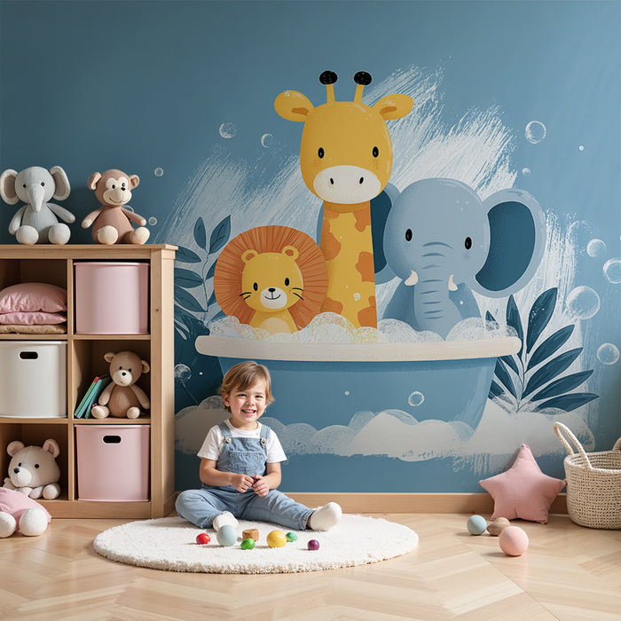 Papier peint animaux | Jungle ludique pour enfants