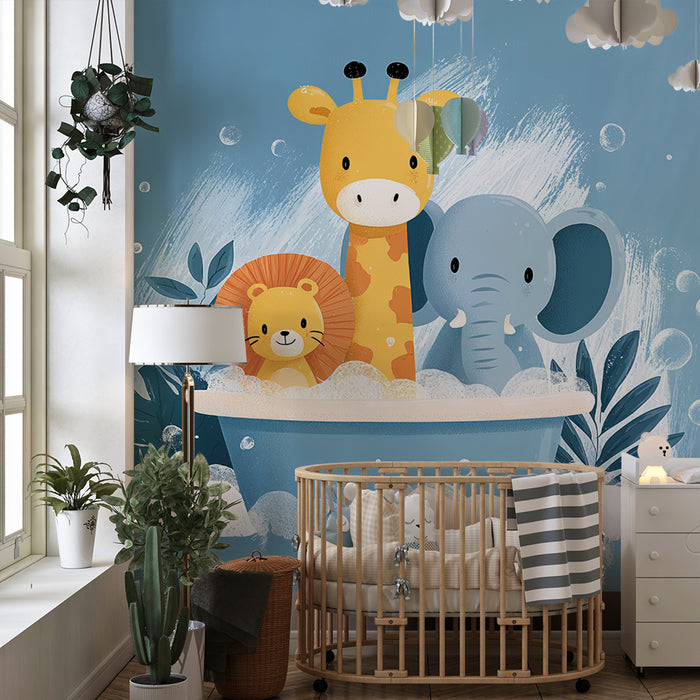 Papier peint animaux | Jungle ludique pour enfants