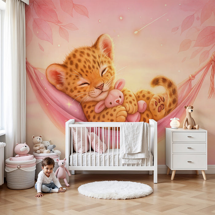 Papier peint jungle | Bébé léopard doux