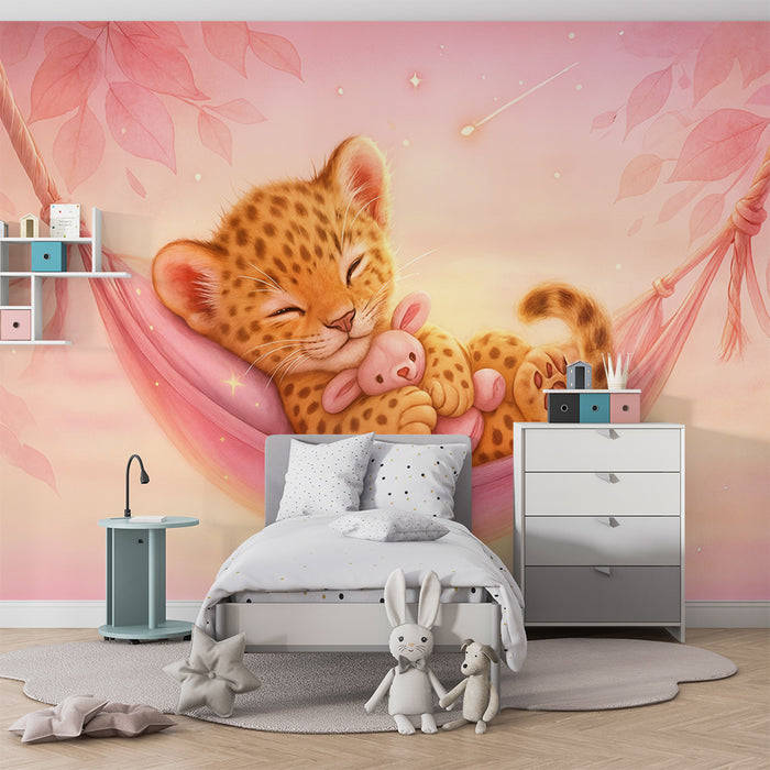 Papier peint jungle | Bébé léopard doux