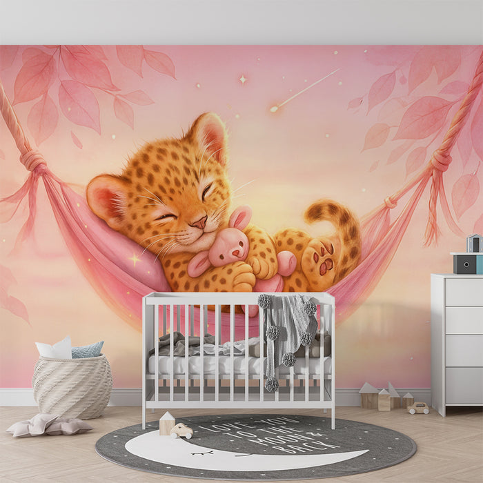 Papier peint jungle | Bébé léopard doux
