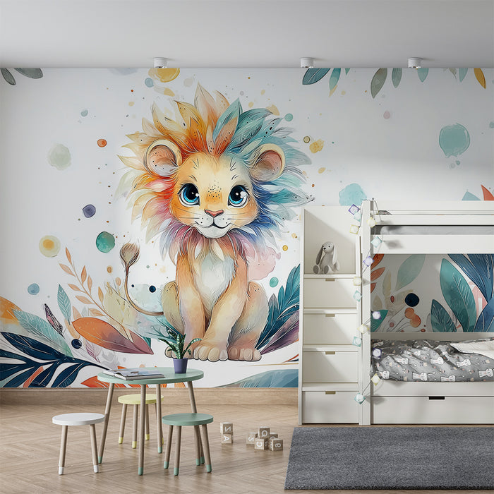 Tapeta se lvíčkem | Pastelová akvarelová zvířata
