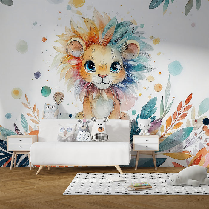 Tapeta se lvíčkem | Pastelová akvarelová zvířata