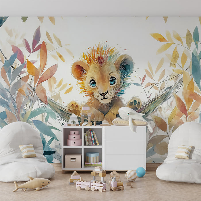 Papel pintado de cachorro de león | Ilustración colorida y fantástica