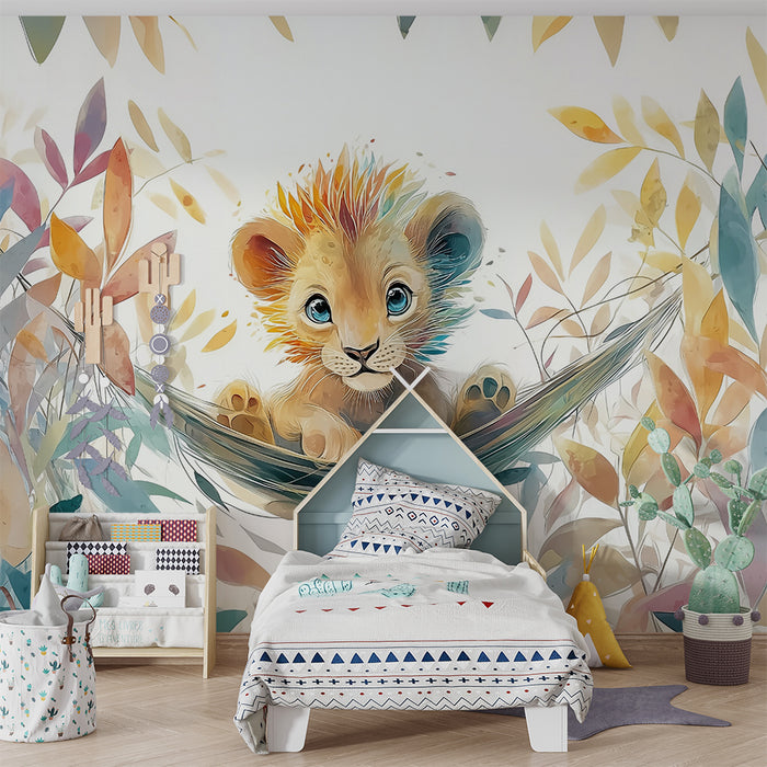 Papel pintado de cachorro de león | Ilustración colorida y fantástica
