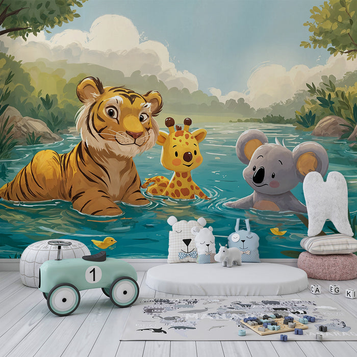 Papel de parede Jungle Animada | Animais Divertidos