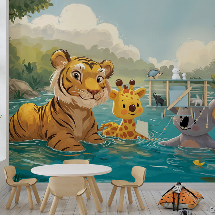 Papel de parede Jungle Animada | Animais Divertidos