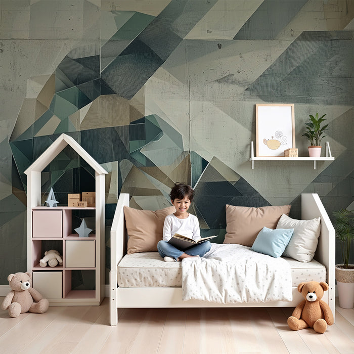 Χαρτί τοίχου παιδικού δωματίου | Σύγχρονη αφηρημένη γεωμετρία