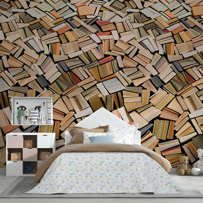 Papier peint chambre enfant | Livres colorés abstraits