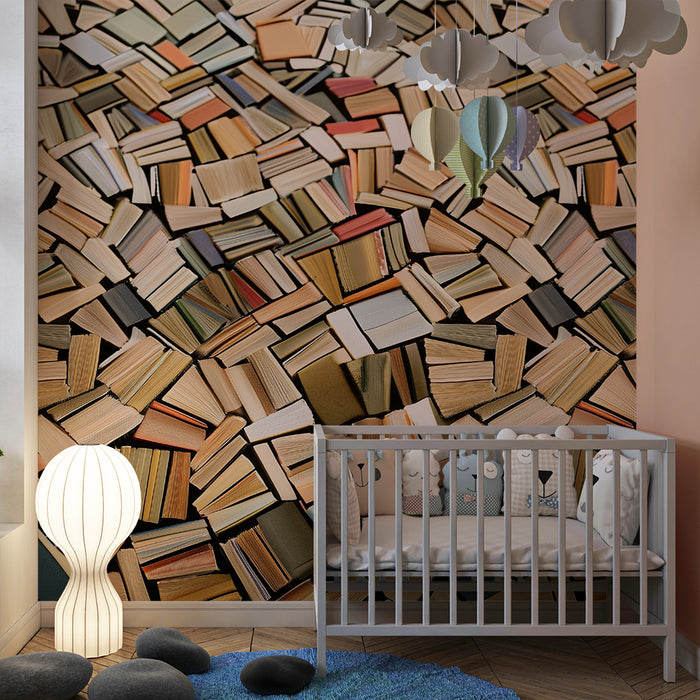 Papier peint chambre enfant | Livres colorés abstraits