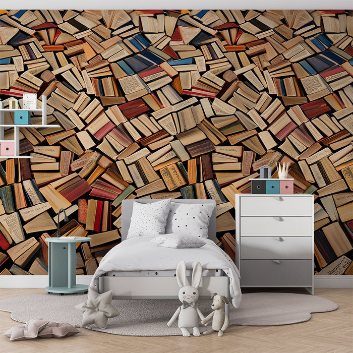 Papel pintado infantil | Biblioteca colorida