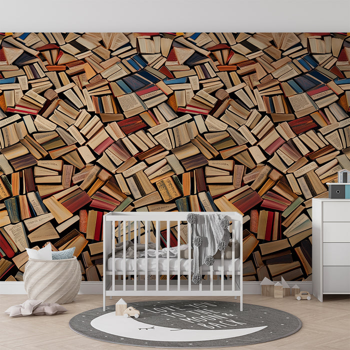 Papel pintado infantil | Biblioteca colorida