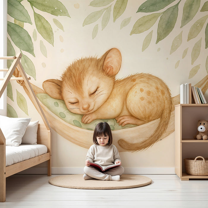 Tapet za bebeshka staia s zhivotni | Akvarelno izobrazhenie na lenivets