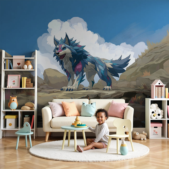Tapety dla dzieci | Fantastyczny wilk w górach