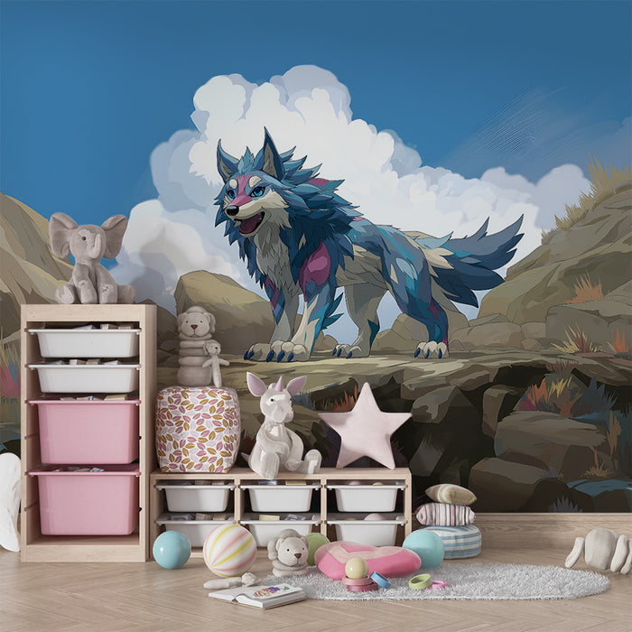 Tapety dla dzieci | Fantastyczny wilk w górach